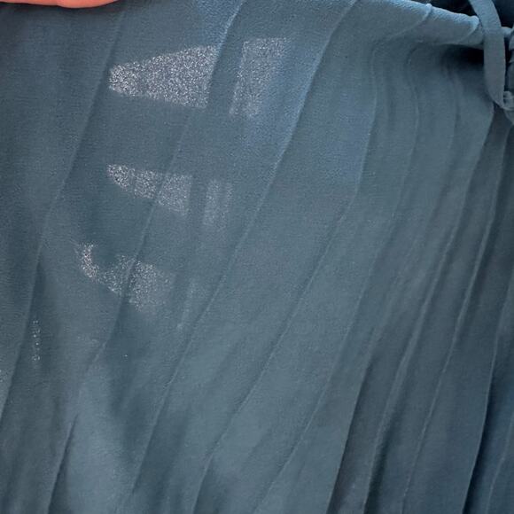 Lulus Sensational Charmer Teal Blue Pleated Sleeveless Maxi Dress Wedding Size M - Picture 14 of 16